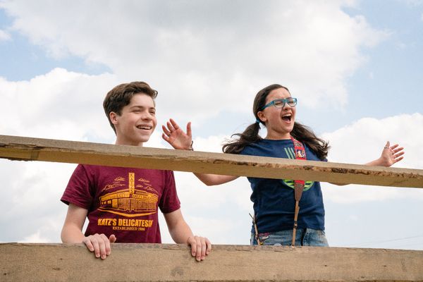 Eli Golden as Evan, Gabriella Uhl as Patrice in 13 The Musical Photo