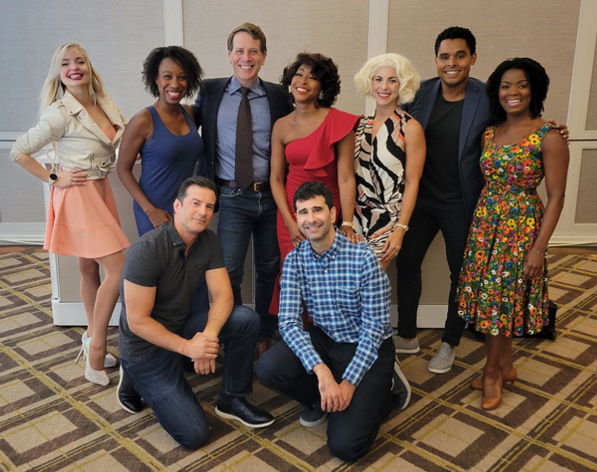 Pictured L to R (back row): Grace Field, Natalie Renee, Jeremy Webb, N''Kenge, Dawn Derow, Philip Attmore, Trisha Jeffrey;(front row): Dominic Nolfi, John Cariani. at 