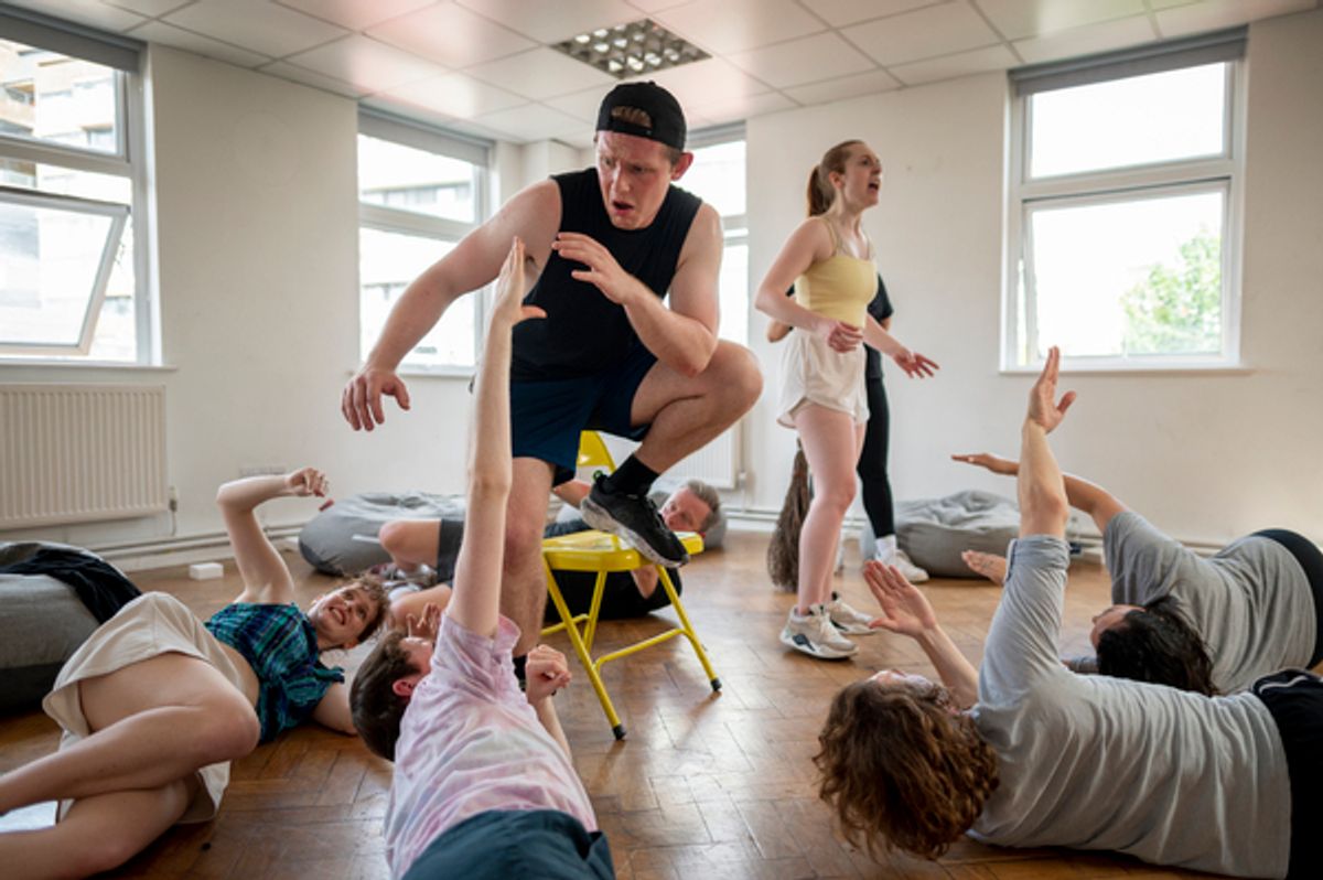 Cast of Yeast Nation at Photos: Go Inside Rehearsals for the UK Debut of YEAST NATION, From the Writers of URINETOWN