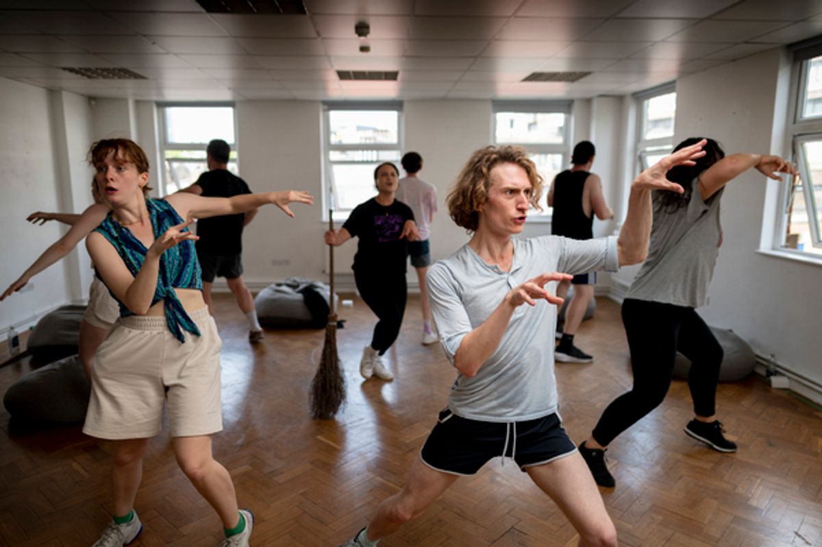Cast of Yeast Nation at Photos: Go Inside Rehearsals for the UK Debut of YEAST NATION, From the Writers of URINETOWN