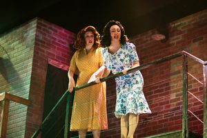 Young Phyllis (Danielle Cheiken, left) and Young Sally (Samantha Rose Cárdenas*, right) re-live memories of the boys Waiting for the Girls Upstairs. @ BroadwayWorld Young Phyllis (Danielle Cheiken, left) and Young Sally (Samantha Rose Cárdenas*, rig Photo