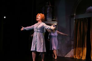 Former Follies performer Hattie Walker (Lucinda Hitchcock Cone*) reflects on her career, singing the legendary 'Broadway Baby' (Eiko Yamamoto as Emily Whitman, in the background). @ BroadwayWorld Former Follies performer Hattie Walker (Lucinda Hitchcock Cone*) reflects on her care Photo