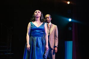Sally Durant Plummer (Natascia Diaz*, left) faces reality and reunites with her husband, Buddy Plummer (Anthony Rollins-Mullens*, right). @ BroadwayWorld Sally Durant Plummer (Natascia Diaz*, left) faces reality and reunites with her husba Photo