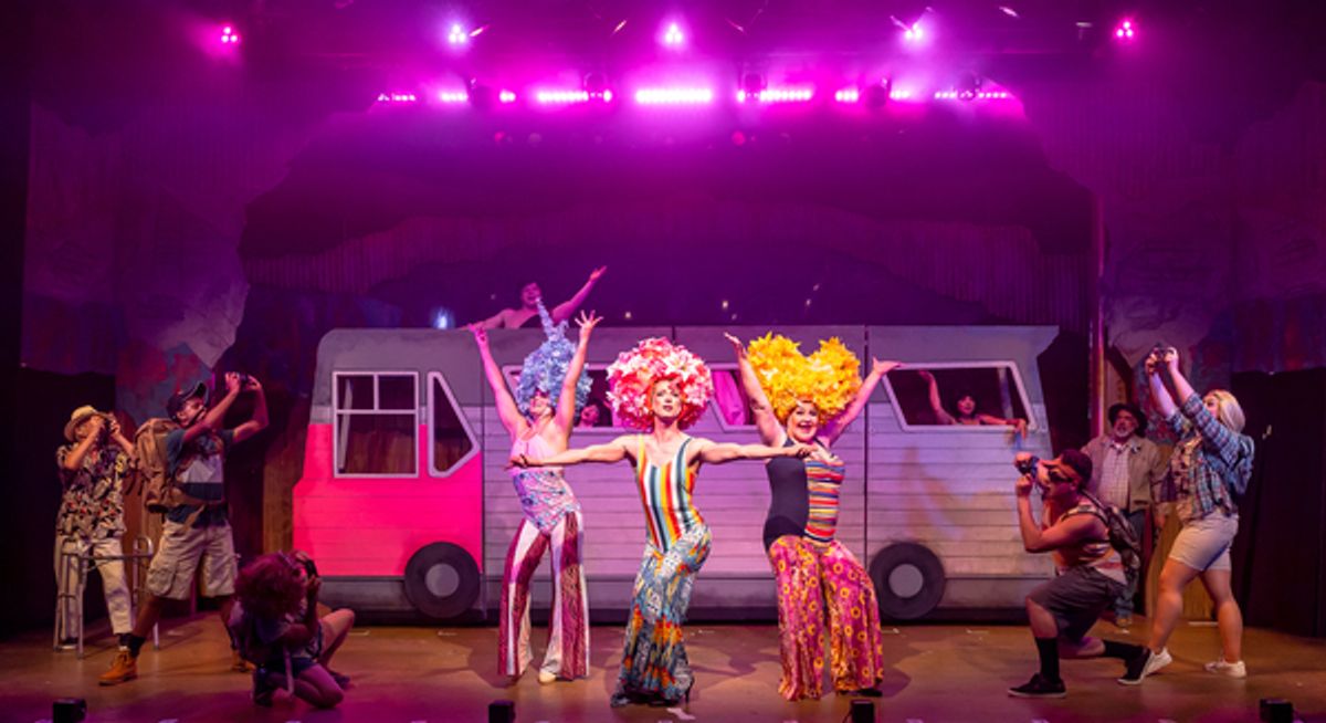 The cast at Photos & Video: First Look at PRISCILLA QUEEN OF THE DESERT at Mercury Theater Chicago