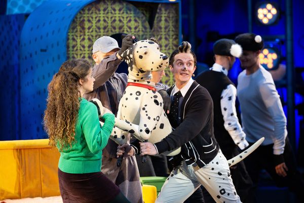 Karen Fishwick with Pongo, Ben Thompson (head), Danny Collins (voice) Photo