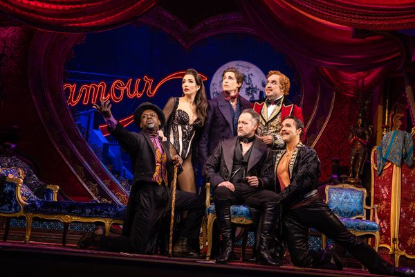 Ashley Loren as Satine, Derek Klena as Christian, Eric Anderson as Harold Zidler; Sea Photo