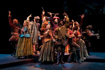 The company of the Broadway At Music Circus production of SOMETHING ROTTEN! Photo