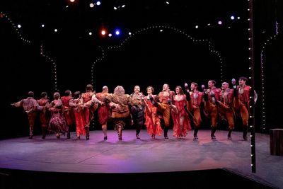 The company of the Broadway At Music Circus production of SOMETHING ROTTEN! Photo