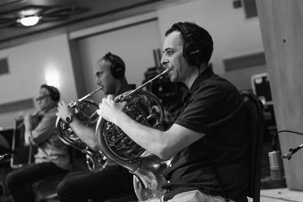 The cast of The Music Man at Photos: THE MUSIC MAN to Release New Broadway Cast Recording - Get a First Look at the Recording Session