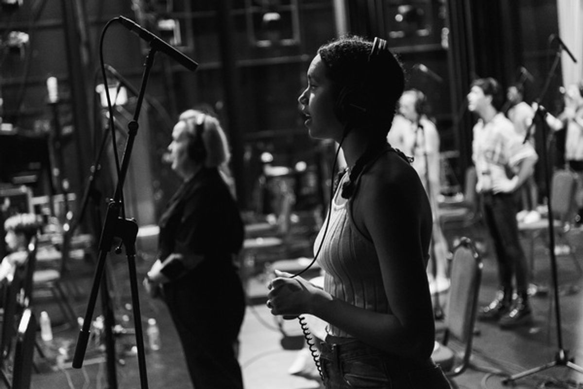 The cast of The Music Man at Photos: THE MUSIC MAN to Release New Broadway Cast Recording - Get a First Look at the Recording Session