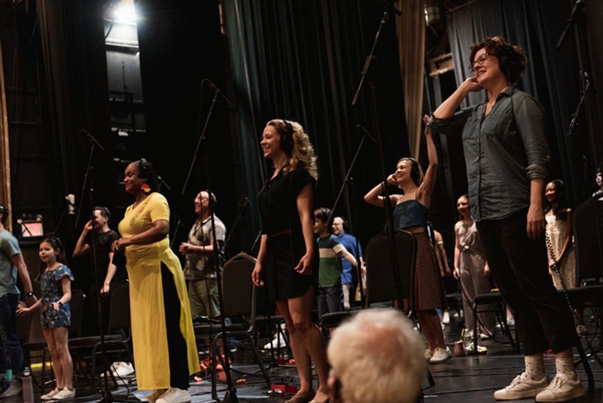 The cast of The Music Man at Photos: THE MUSIC MAN to Release New Broadway Cast Recording - Get a First Look at the Recording Session