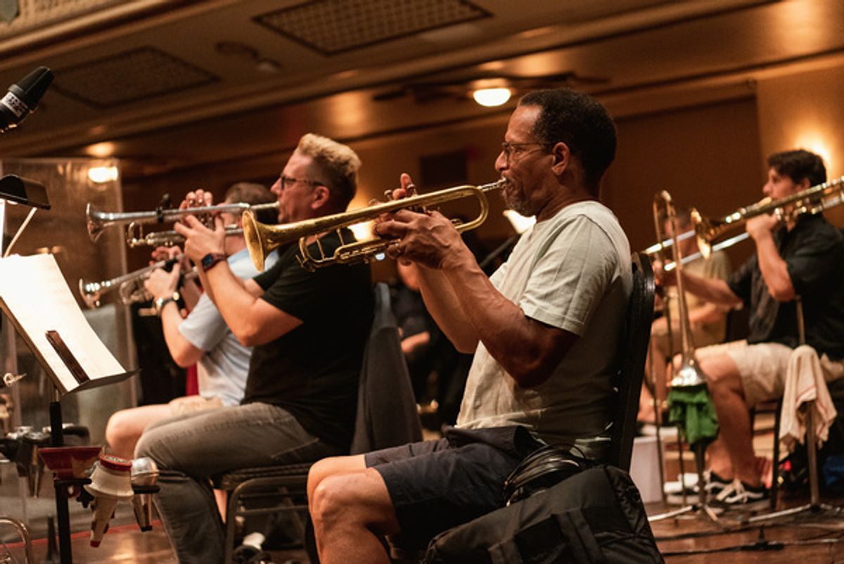 The cast of The Music Man at Photos: THE MUSIC MAN to Release New Broadway Cast Recording - Get a First Look at the Recording Session