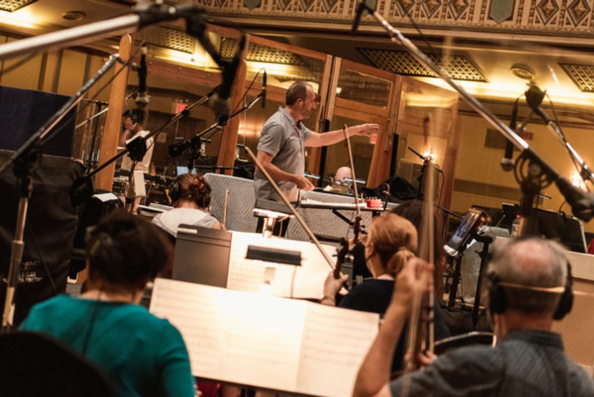 The cast of The Music Man at Photos: THE MUSIC MAN to Release New Broadway Cast Recording - Get a First Look at the Recording Session