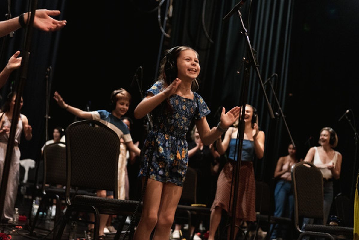 The cast of The Music Man at Photos: THE MUSIC MAN to Release New Broadway Cast Recording - Get a First Look at the Recording Session