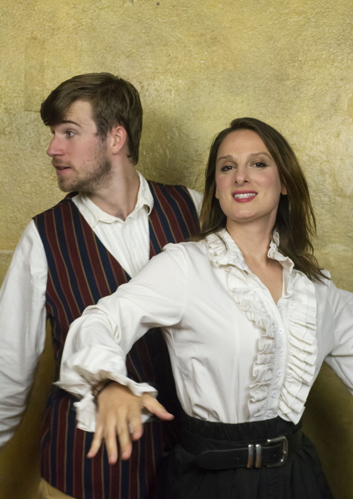 Jim Grant as Borachio and Claire Tyers as Margaret in MUCH ADO ABOUT NOTHING. at Photos: First Look at the Cast of Stag & Lion Theatre Company's MUCH ADO ABOUT NOTHING at The Trinity Theatre