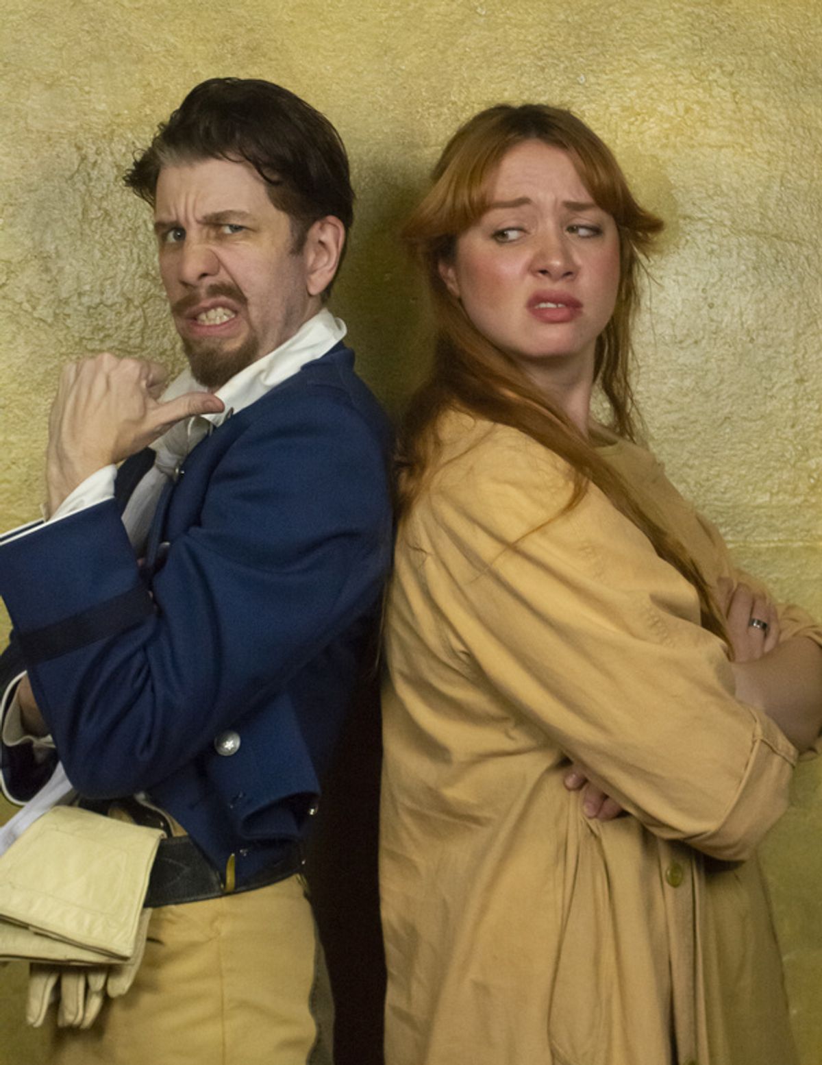 Joshua Koehn as Benedick and Chelsea LeSage as Beatrice in MUCH ADO ABOUT NOTHING. at Photos: First Look at the Cast of Stag & Lion Theatre Company's MUCH ADO ABOUT NOTHING at The Trinity Theatre