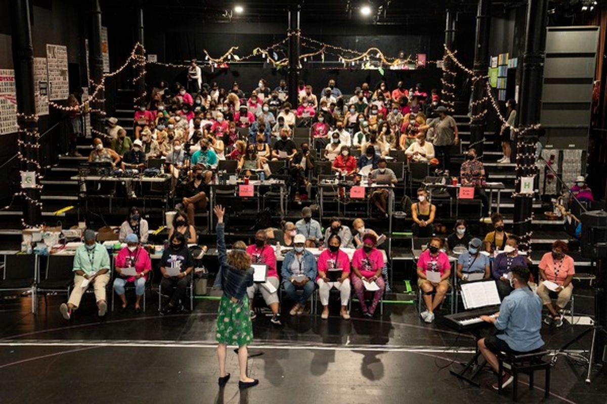 The company at Photos: See Ato Blankson-Wood, Rebecca Naomi Jones & More in Rehearsal for Free Shakespeare in the Park's AS YOU LIKE IT