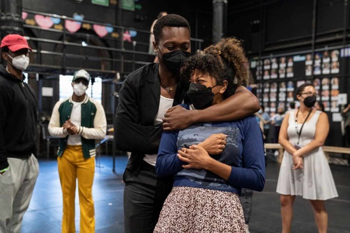 Ato Blankson-Wood and Rebecca Naomi Jones (center), and the company  at 