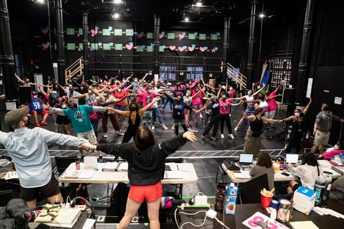 The company at Photos: See Ato Blankson-Wood, Rebecca Naomi Jones & More in Rehearsal for Free Shakespeare in the Park's AS YOU LIKE IT