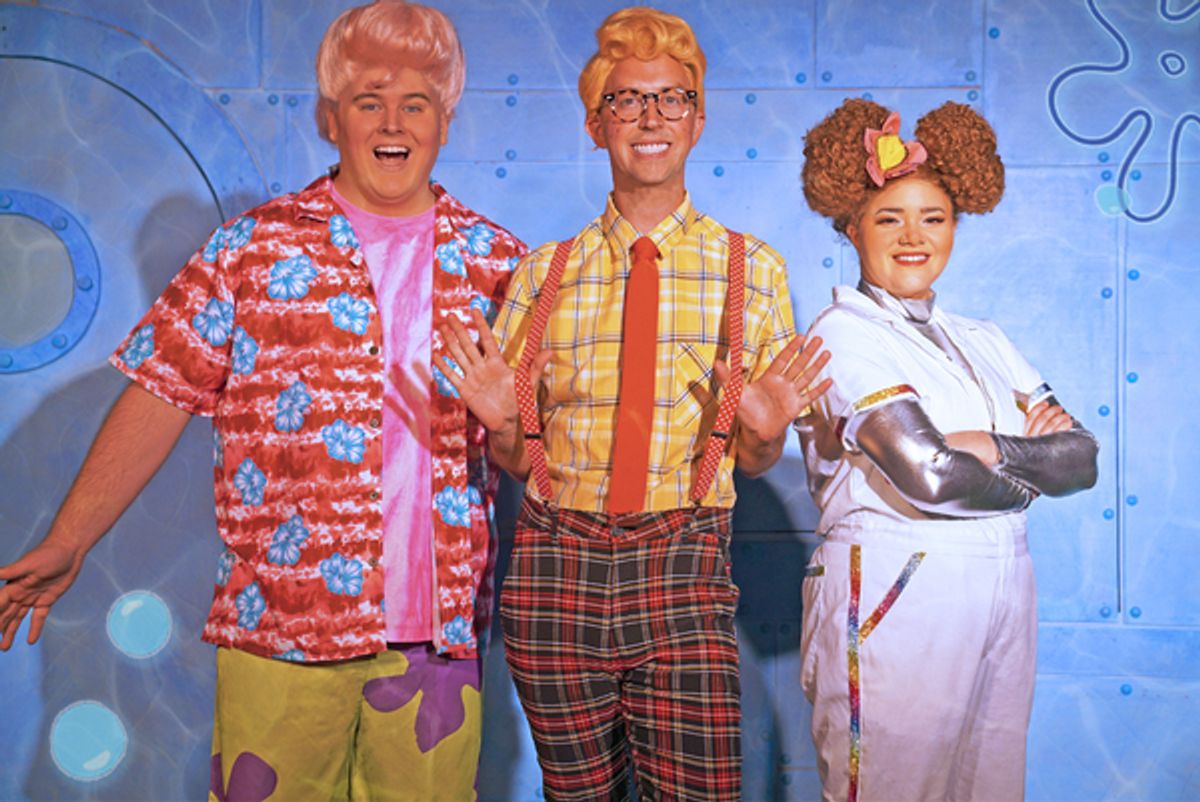 Nick DiSandro as SpongeBob Squarepants, Andrew Sparks as Patrick Star & Nayda Baez as Sandy Cheeks at Photos: First Look at the Cast of THE SPONGEBOB MUSICAL at Titusville Playhouse