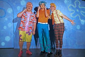 Nick DiSandro as SpongeBob Squarepants, Andrew Sparks as Patrick Star & Thomas Greene as Squidward Q. Tentacles @ BroadwayWorld Nick DiSandro as SpongeBob Squarepants, Andrew Sparks as Patrick Star & Thomas Greene Photo