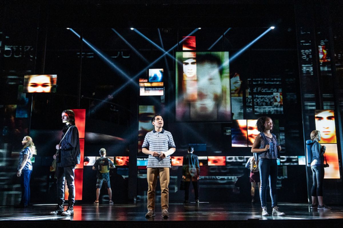 Zachary Noah Piser and the cast of DEAR EVAN HANSEN at 