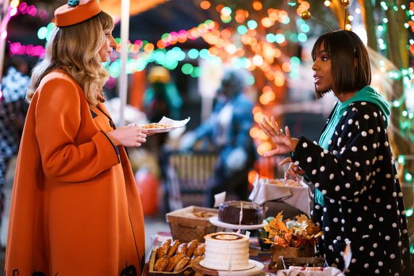 Lauren Lapkus as Mayor Tammy, Kelly Rowland as Emily in The Curse of Bridge Hollow Photo