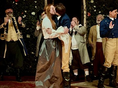 Chelsea LeSage and Joshua Koehn with the company of Much Ado About Nothing Photo