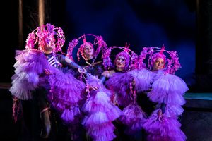 The Old Globe - Brett Cassidy as Mustardseed, Maggie Walters as Moth, Camilla Leonard Photo