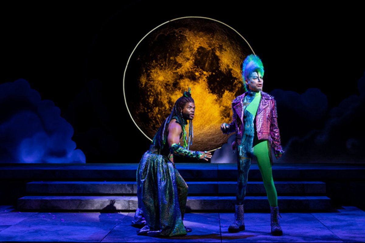 The Old Globe - (from left) Paul James as Oberon and Christopher Michael Rivera as Puck in A Midsummer Night's Dream. Photo by Rich Soublet II. at 