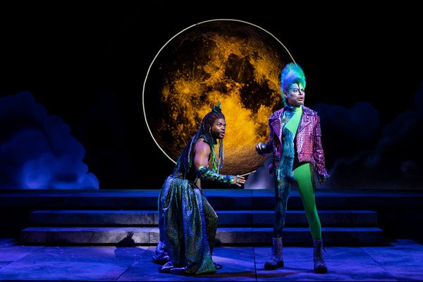 The Old Globe - (from left) Paul James as Oberon and Christopher Michael Rivera as Pu Photo