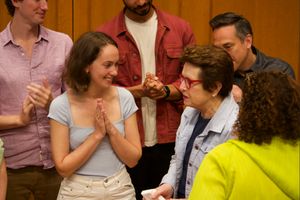 Baize Buzan talking to Billie Jean King @ BroadwayWorld Baize Buzan talking to Billie Jean King Photo