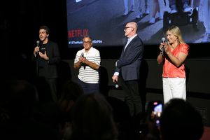 Jason Robert Brown, Robert Horn, Neil Meron and Tamra Davis Photo