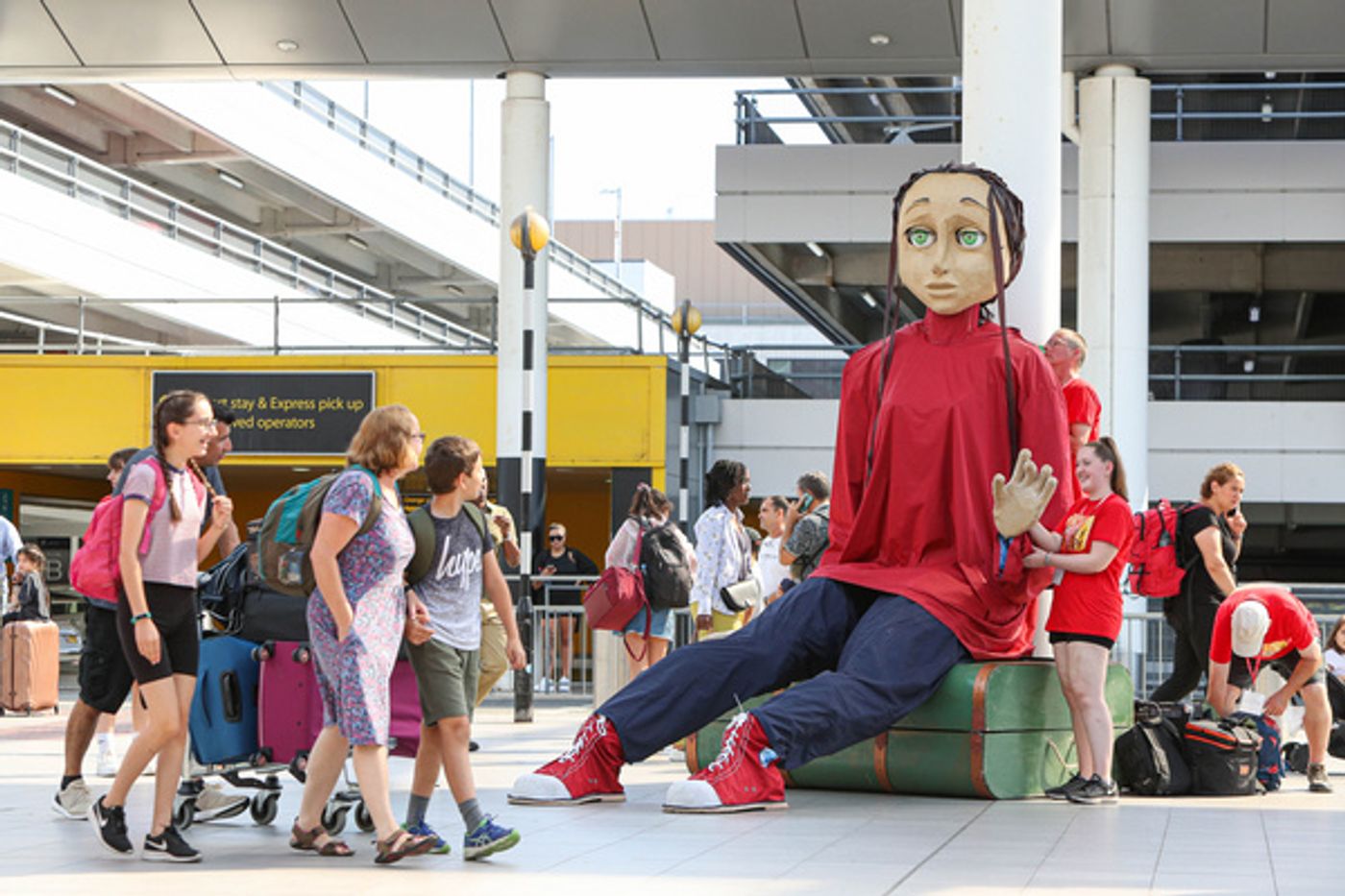 Photos: Five Metre-tall Puppet Aura Lands At Gatwick As Part Of Creative Crawley  Image