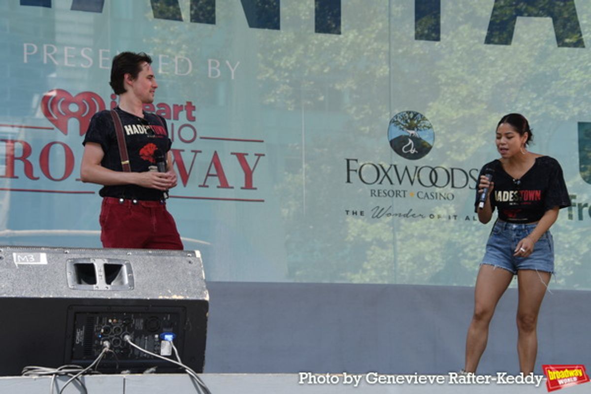 Reeve Carney and Eva Noblezada at 