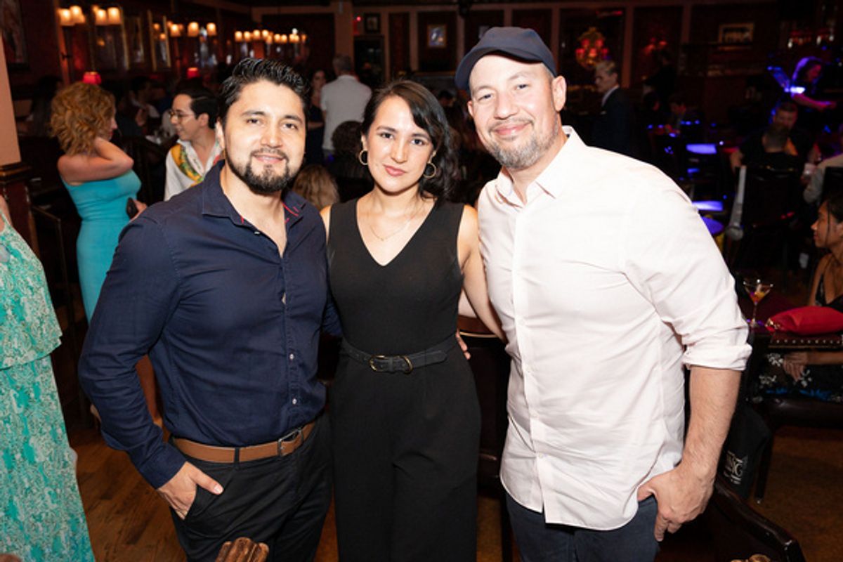 Diego R.  lvarez, Gabriela Rosales and Willy Rodriguez at 54 Below on August 4, 2022 Photo by Leslie Farinacci at 