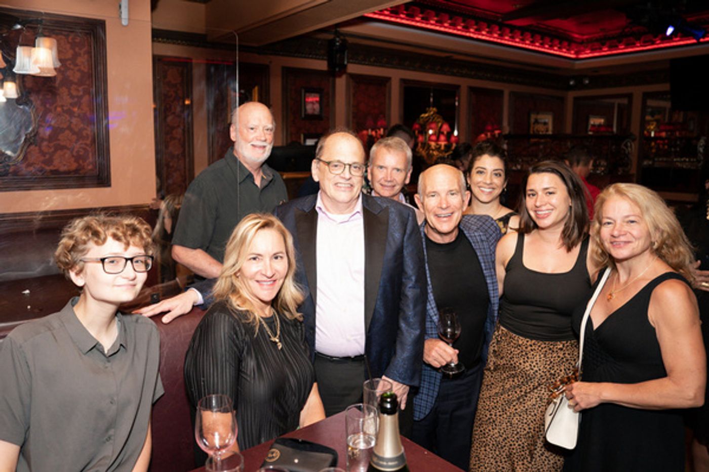 Jessica Sprole, Debra Kearl Minnock, Ed Minnock, John Minnock, Bob Sprole, Laura Gonzales , Stephanie Minnock and Shari Sprole at 54 Below on August 4, 2022 Photo by Leslie Farinacci