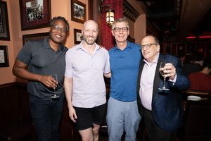 Dexter Sealy, Josh Bennett, Erick Holmberg and John Minnock at 54 Below on August 4, 2022 Photo by Leslie Farinacci @ BroadwayWorld Dexter Sealy, Josh Bennett, Erick Holmberg and John Minnock at 54 Below on August 4, Photo