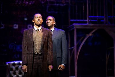 Charl Brown (left) as Coalhouse Walker Jr. and Bill Bland as Booker T. Washington Photo