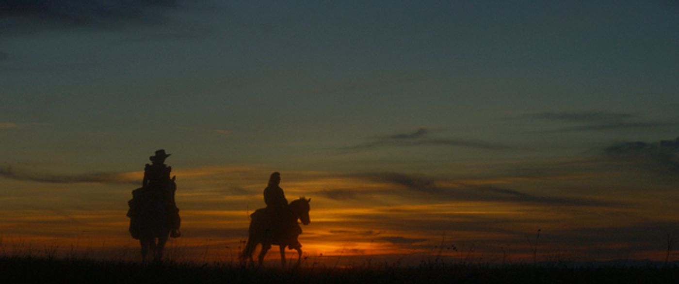 Chaske Spencer and Emily Blunt