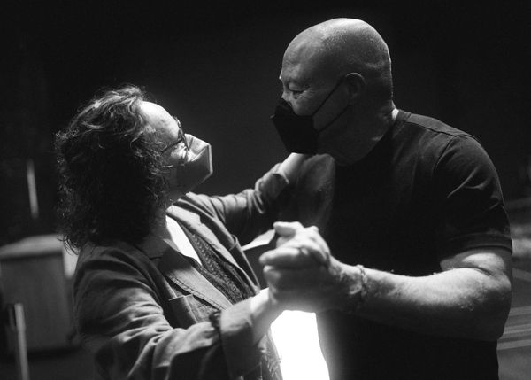 Maryann Plunkett (Older Allie) and John Beasley (Older Noah) in rehearsal for The Not Photo