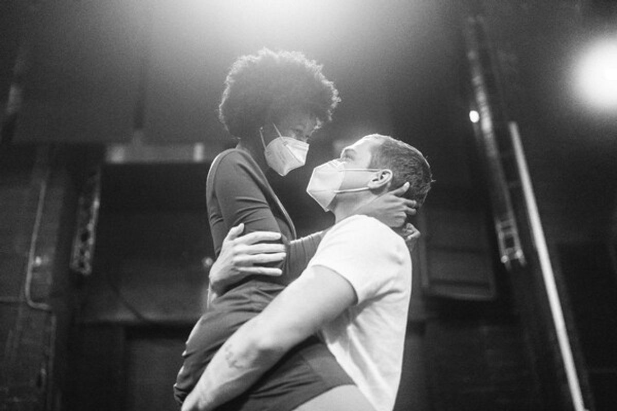 Joy Woods (Middle Allie) and Ryan Vasquez (Middle Noah) in rehearsal for The Notebook at 