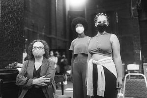 Maryann Plunkett (Older Allie), Joy Woods (Middle Allie), and Jordan Tyson (Young Allie) in rehearsal for The Notebook @ BroadwayWorld Maryann Plunkett (Older Allie), Joy Woods (Middle Allie), and Jordan Tyson (Young All Photo