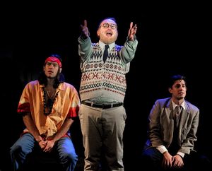 Foreground: Ethan Paulini as Ed Kleban
Background: Ira Kramer as Bobby and Jorge Donoso as Charley
@ BroadwayWorld Foreground: Ethan Paulini as Ed Kleban
Background: Ira Kramer as Bobby and Jorge Dono Photo