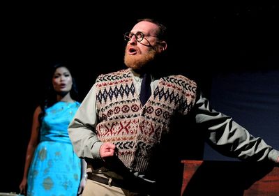 Ethan Paulini as Ed Kleban and Reanne Acasio as Sophie in Weathervane Theatre's produ Photo