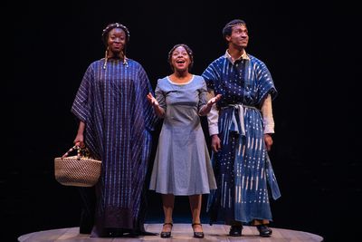 Abiola Obatolu as Olivia, Erica Durham as Nettie and Dana Orange as Adam Photo