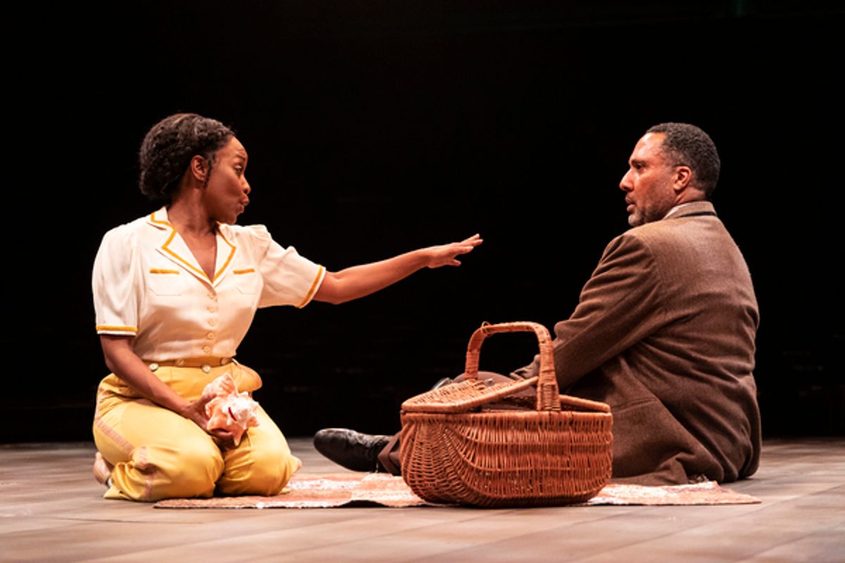 Angela Wildflower as Celie and Ken Robinson as Mister at 