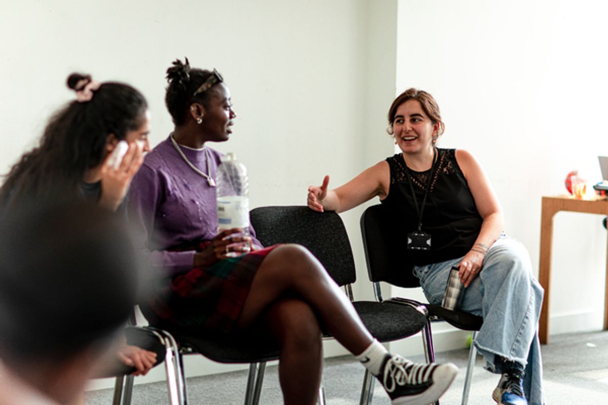 Chanel Fernandes, Adelaide Banks and Diyan Zora at Photos: Go Inside Rehearsals for LYSISTRATA at the Lyric Hammersmith Theatre