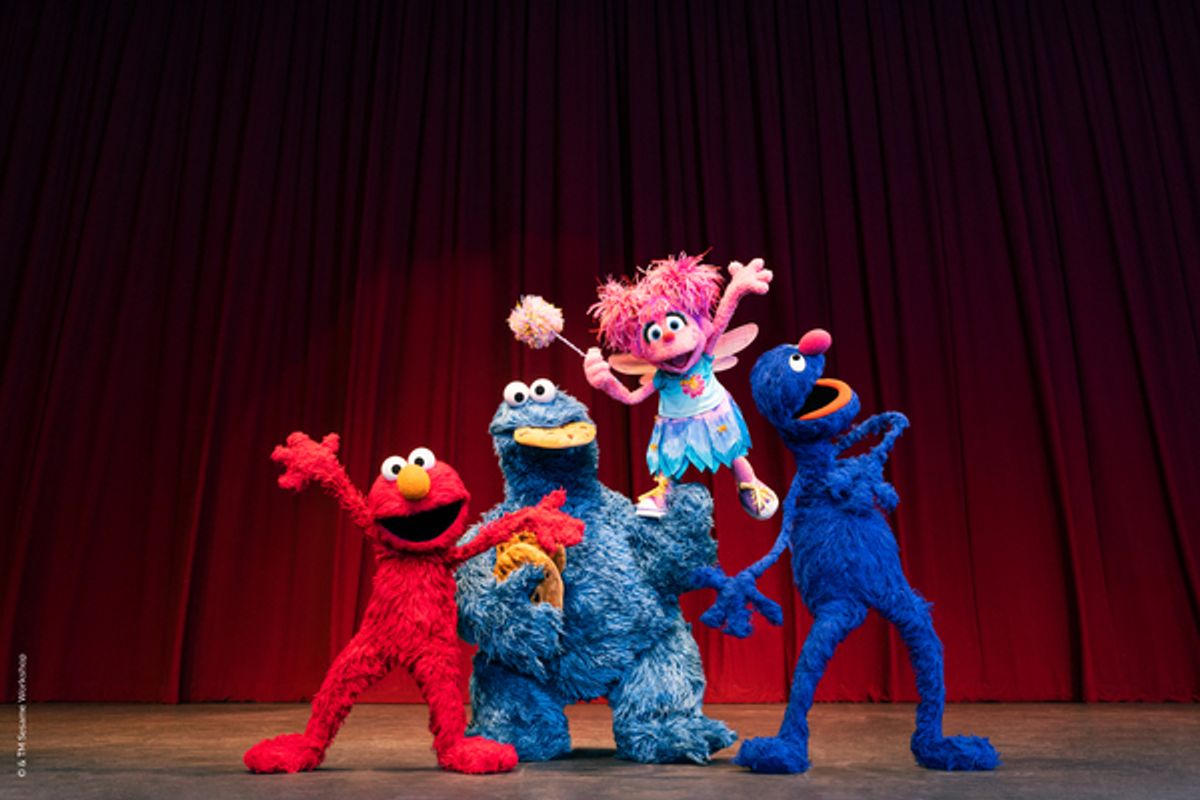 Elmo, Cookie Monster, Abby, and Grover at Photos: First Look at Elmo and Friends in SESAME STREET THE MUSICAL Off-Broadway