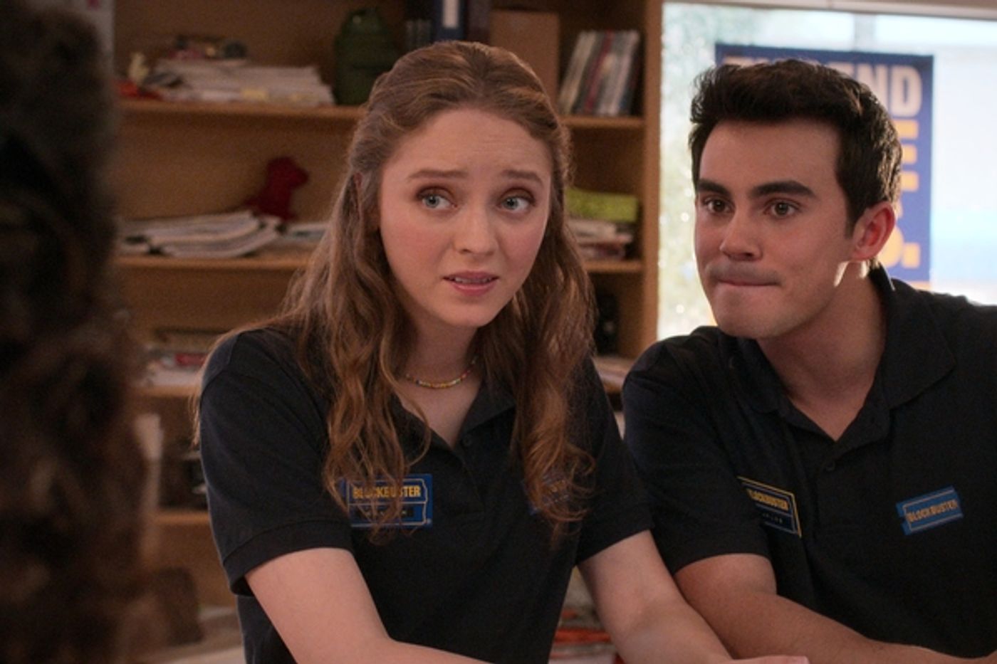 Madeleine Arthur as Hannah, Tyler Alvarez as Carlos in episode 105 of Blockbuster
